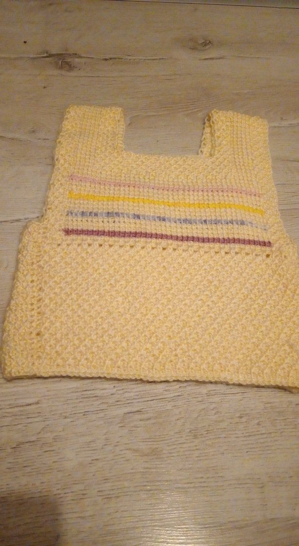 Nakışlı Sarı Bebek yeleği - Görsel 2