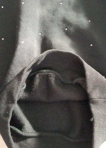 Siyah Pul taş Kadın Sweatshirt - Görsel 4