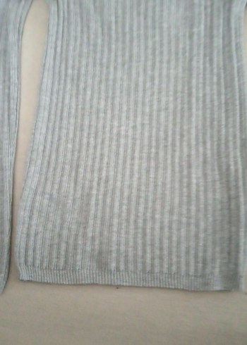 Gri İnce Örgü Kadın Kazak - Görsel 4