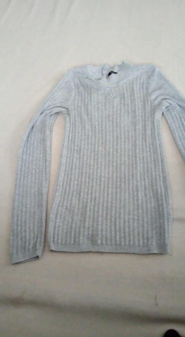 Gri İnce Örgü Kadın Kazak - Görsel 3