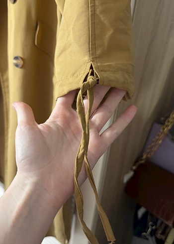 Bej Oversize Trençkot - Görsel 2