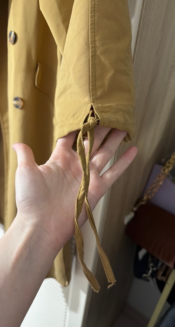 Bej Oversize Trençkot - Görsel 2