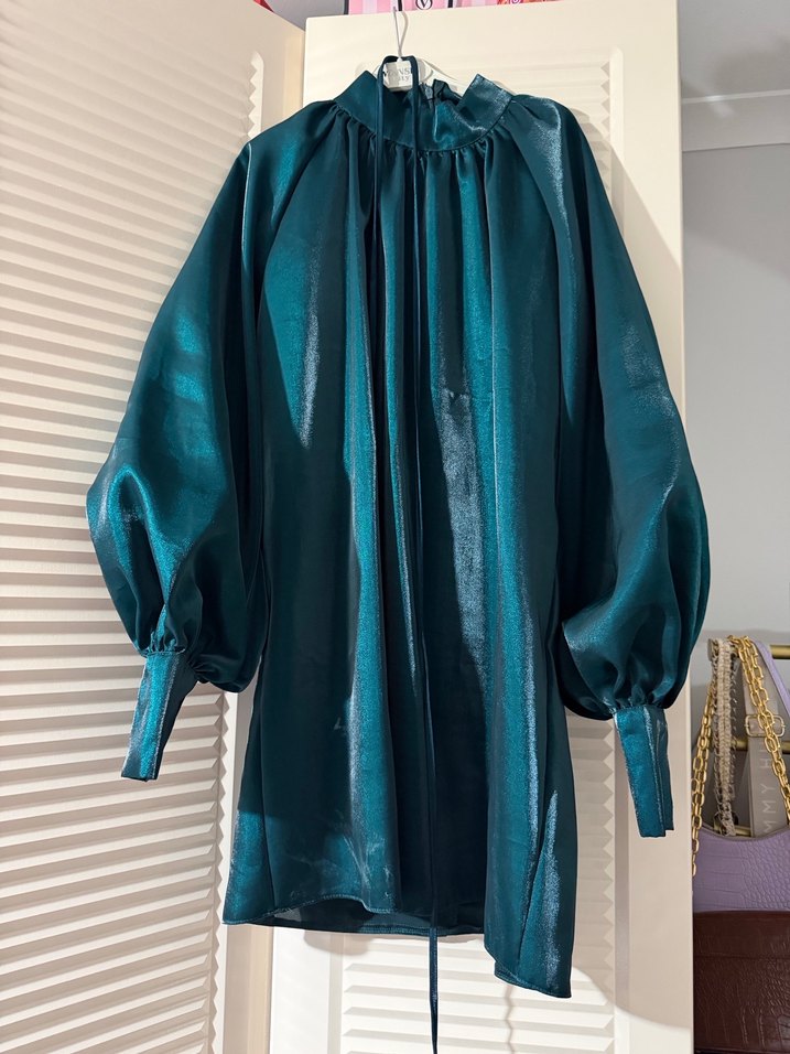 Manuka kuşaklı organze bluz - Görsel 4