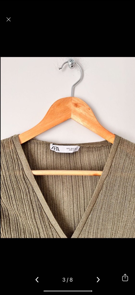 Düğmeli V Yaka Kadın Hırka - Görsel 3