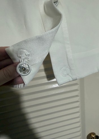 Düğmeli Beyaz Kadın Keten Ceket - Görsel 5