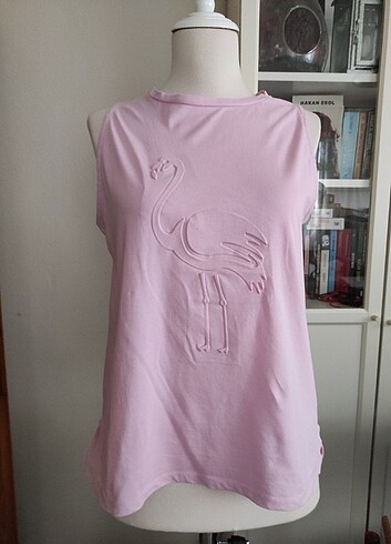 Koton pembe kabartmalı kolsuz tişört 