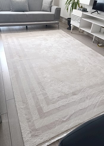 6 metrekare krem bej akrilik bambu halı