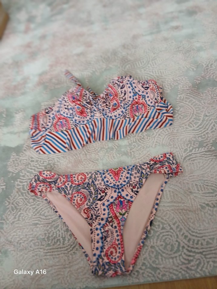 Renkli Bohem Dantelli Bikini Takımı pentı - Görsel 2