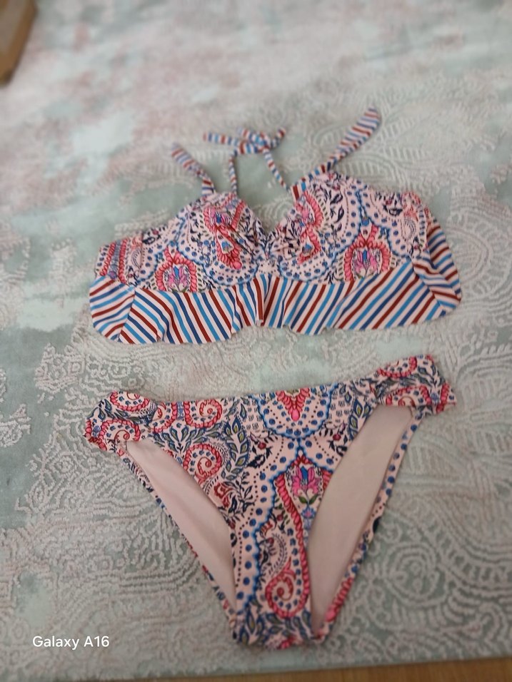 Renkli Bohem Dantelli Bikini Takımı pentı - Görsel 4