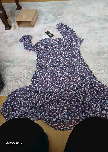 Mor Bağcıklı Salaş Hamile Tunik - Görsel 4