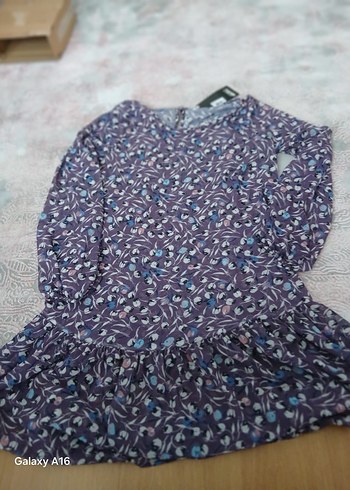 Mor Bağcıklı Salaş Hamile Tunik - Görsel 2