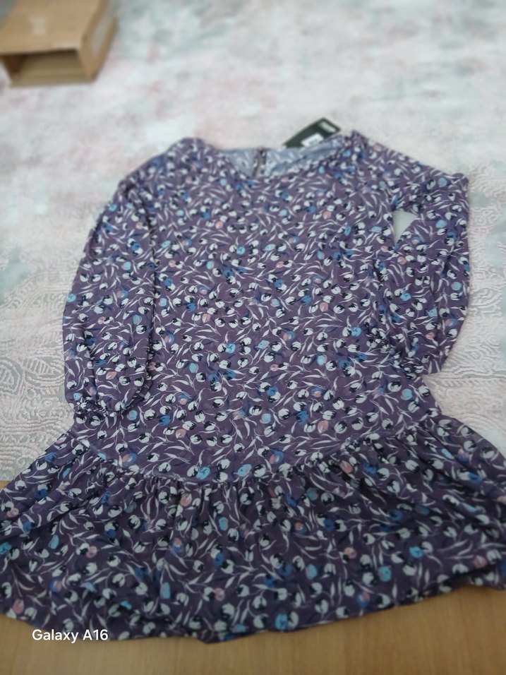 Mor Bağcıklı Salaş Hamile Tunik - Görsel 2