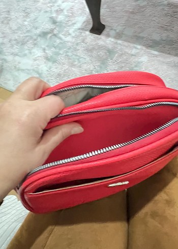 Kırmızı Deri Kadın Çapraz Çanta - Görsel 6