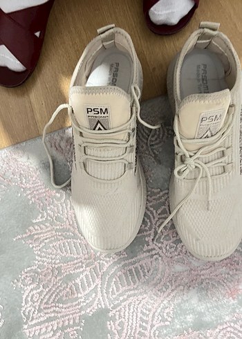 Bej Bağcıklı Spor Stiletto Topuklu Kadın Sneaker - Görsel 2