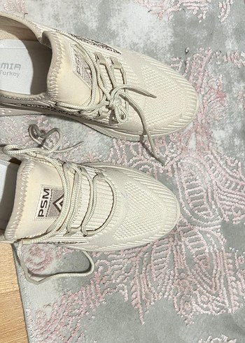 Bej Bağcıklı Spor Stiletto Topuklu Kadın Sneaker - Görsel 8