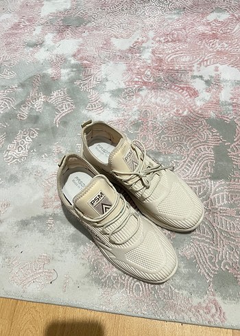 Bej Bağcıklı Spor Stiletto Topuklu Kadın Sneaker - Görsel 7