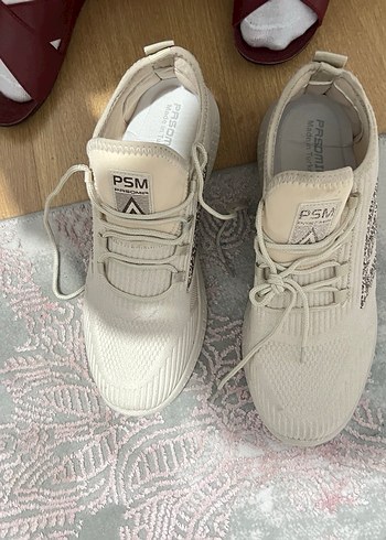 Bej Bağcıklı Spor Stiletto Topuklu Kadın Sneaker - Görsel 3