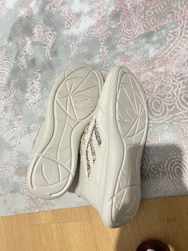 Bej Bağcıklı Spor Stiletto Topuklu Kadın Sneaker - Görsel 4