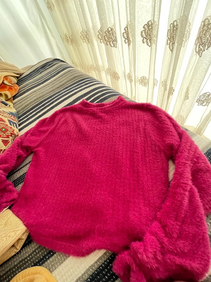 Pembe Kadın Triko Kazak koton marka - Görsel 4