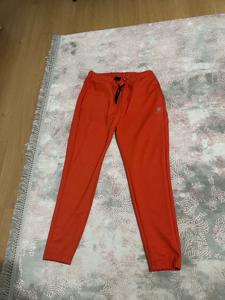 Kırmızı Rahat Kesim Kadın Eşofman Altı - Görsel 4