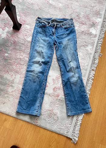 Only Kadın Mavi Bol Kesim Midi Kot Pantolon