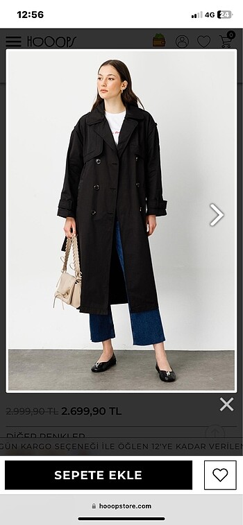 Siyah Oversize Trenç