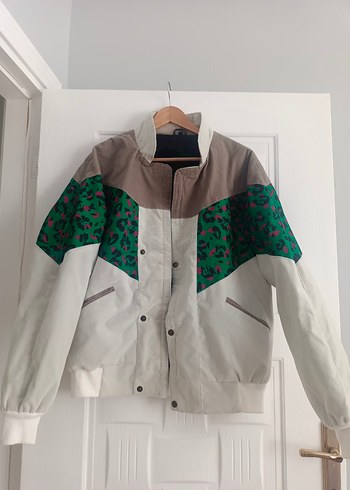 Düğmeli, Süet, Leopar Detaylı Gevşek Kesim Unisex Kalın Ceket