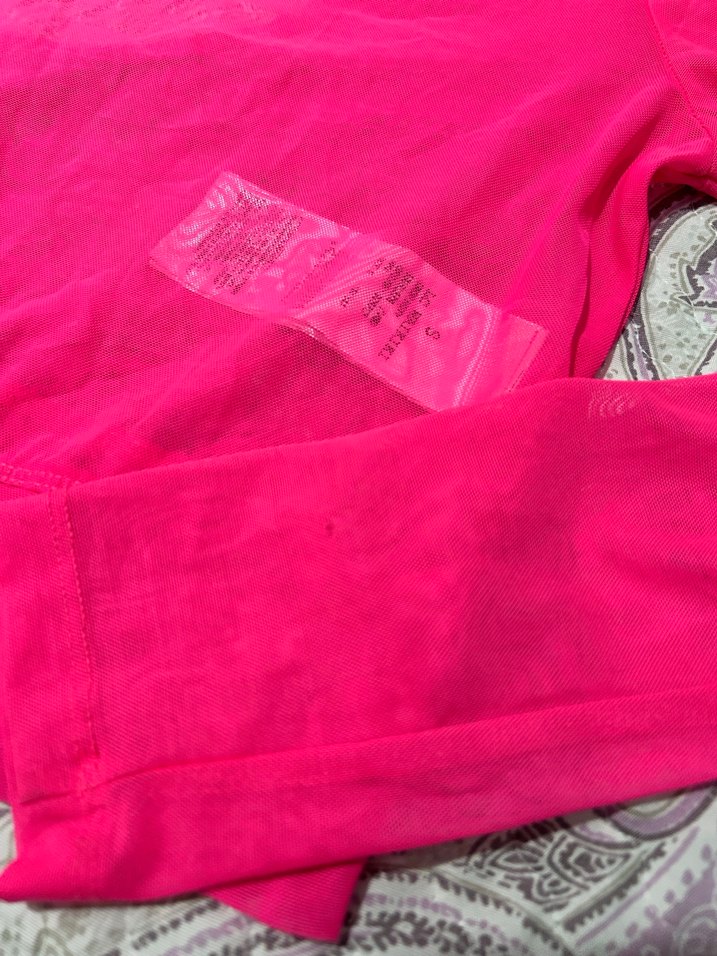 XSIDE ACTIVE Pembe Bisiklet Yaka Uzun Kollu Crop Top - Görsel 4