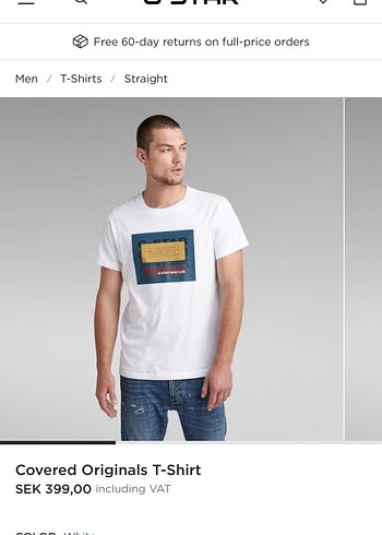 G-star Raw Orjinal Sifir Originals Beyaz Grafik Tisort