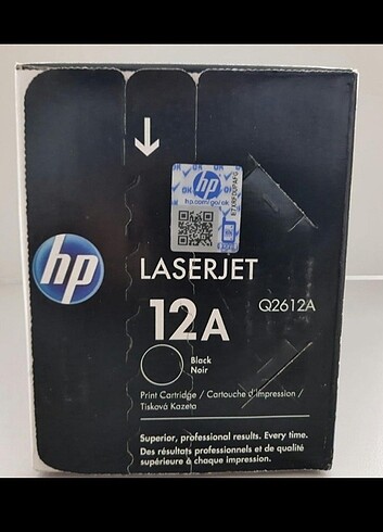 HP 12A Q2612A laserjet toner orijinal kutusunda, sıfır üründür.