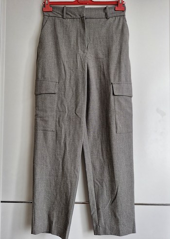 Mango Kadın Gri Regular Fit Kumaş Pantolon - Görsel 5