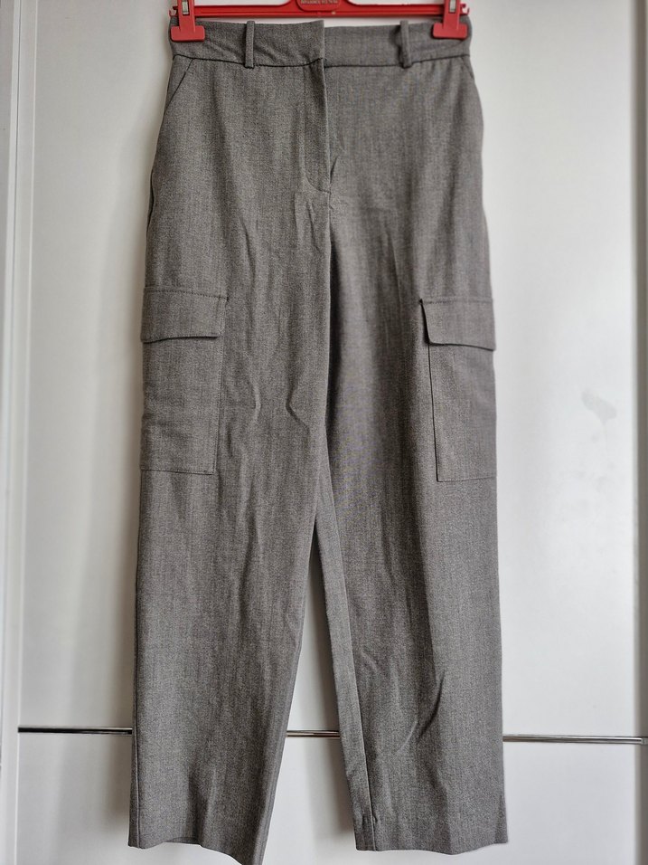 Mango Kadın Gri Regular Fit Kumaş Pantolon - Görsel 5