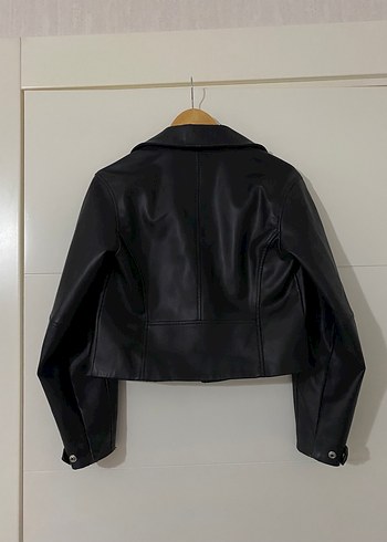 Mango Kadın Siyah Deri Biker Ceket - Görsel 6