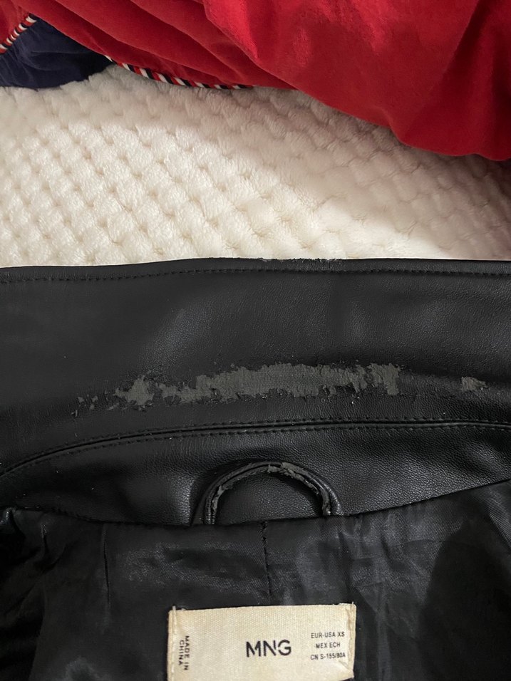 Mango Kadın Siyah Deri Biker Ceket - Görsel 5