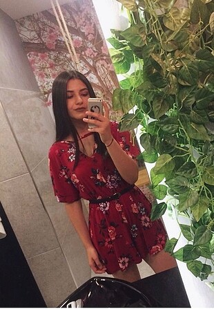 Bershka çiçekli tulum - Görsel 4