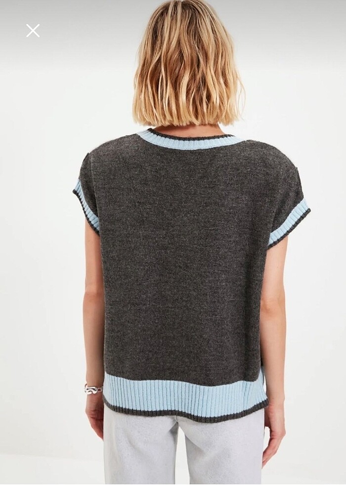 Antrasit v yaka süveter - Görsel 2