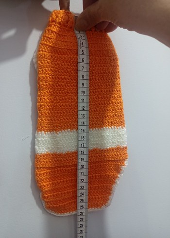 Turuncu Nakışlı Örgü Köpek Kıyafeti - Görsel 3