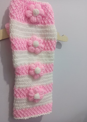 Pembe Beyaz Örgü Kedi Kıyafeti - Görsel 2