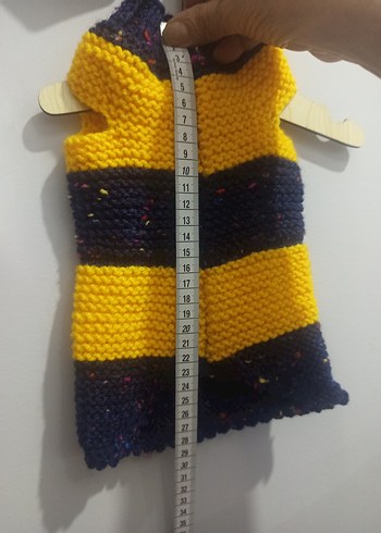 Sarı Siyah Örgü Köpek Kıyafeti - Görsel 3