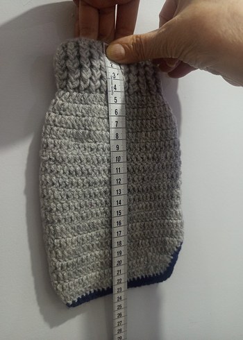 Gri Nakışlı Örgü Köpek Kazağı - Görsel 4