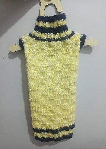 Sarı ve Lacivert Örgü Kedi Kıyafeti - Görsel 2