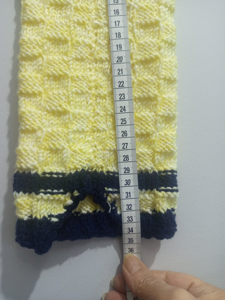 Sarı ve Lacivert Örgü Kedi Kıyafeti - Görsel 4