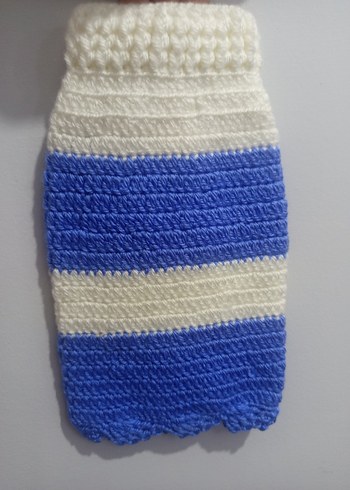 Örgü Mavi Beyaz Köpek Kazağı - Görsel 2