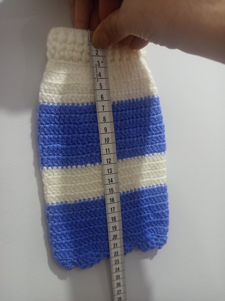 Örgü Mavi Beyaz Köpek Kazağı - Görsel 3