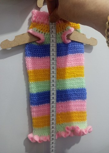 Renkli Örgü Bohem Köpek Kıyafeti - Görsel 4