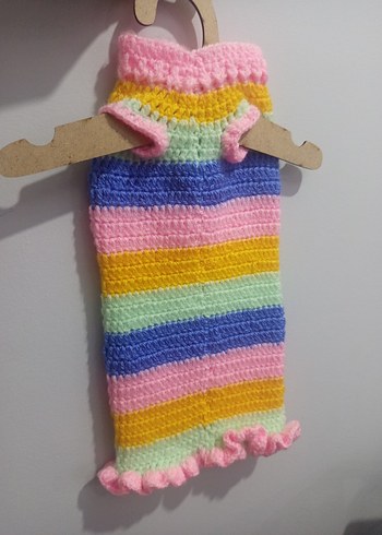 Renkli Örgü Bohem Köpek Kıyafeti - Görsel 2