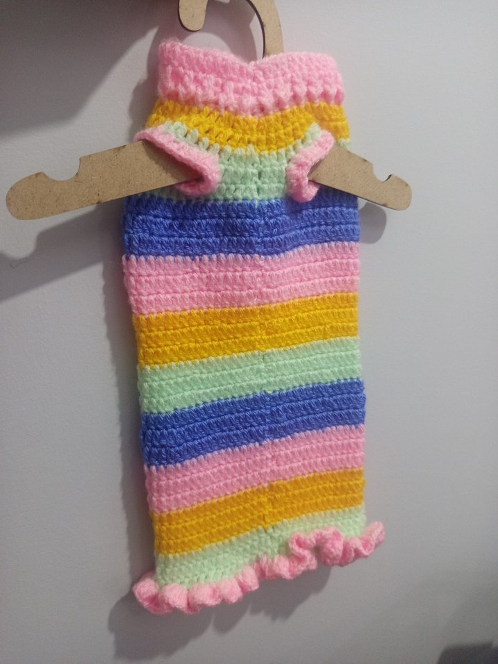 Renkli Örgü Bohem Köpek Kıyafeti - Görsel 2