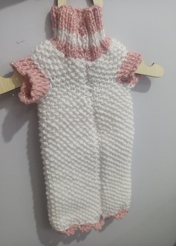 Pembe-Beyaz Kısa Kollu Triko köpek kıyafeti - Görsel 2