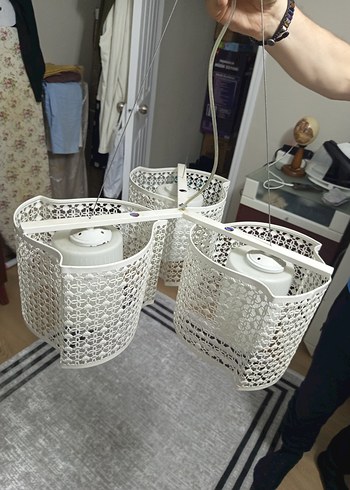 Ikea Modern Avize Beyaz Metal Tavan Lambasi