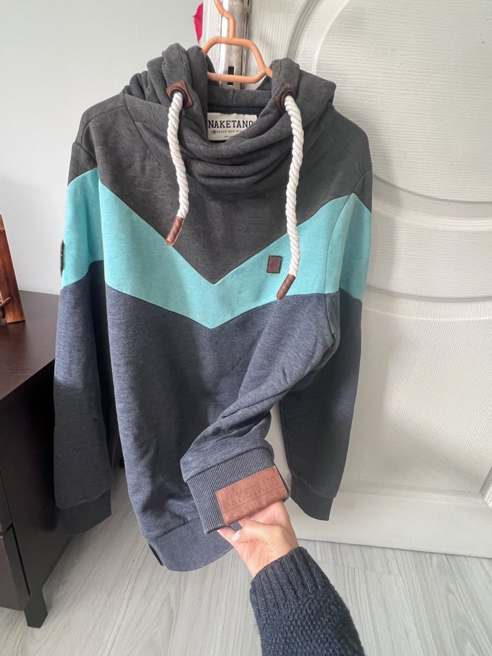 Renk Bloklu Kapüşonlu Sweatshirt  Rahat ve Şık! — görsel 3/5